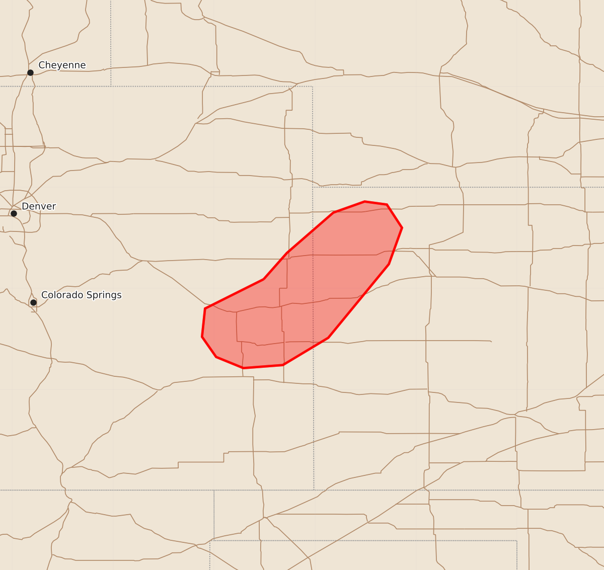 Risk area map for Mesoscale Discussion 1866