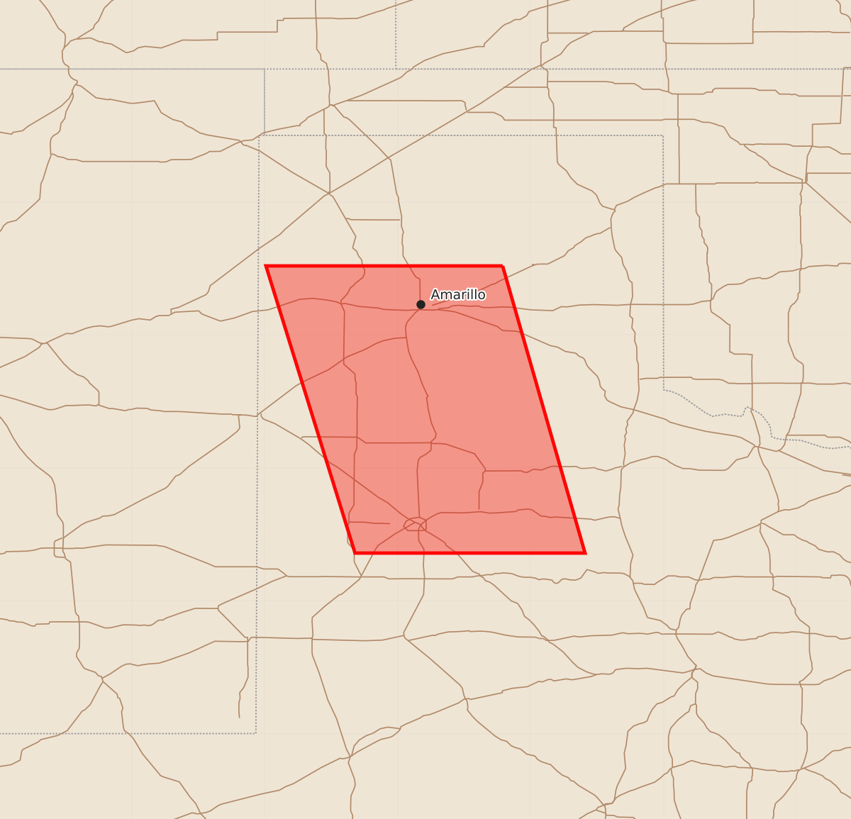 Risk area map for Watch 383 Outline