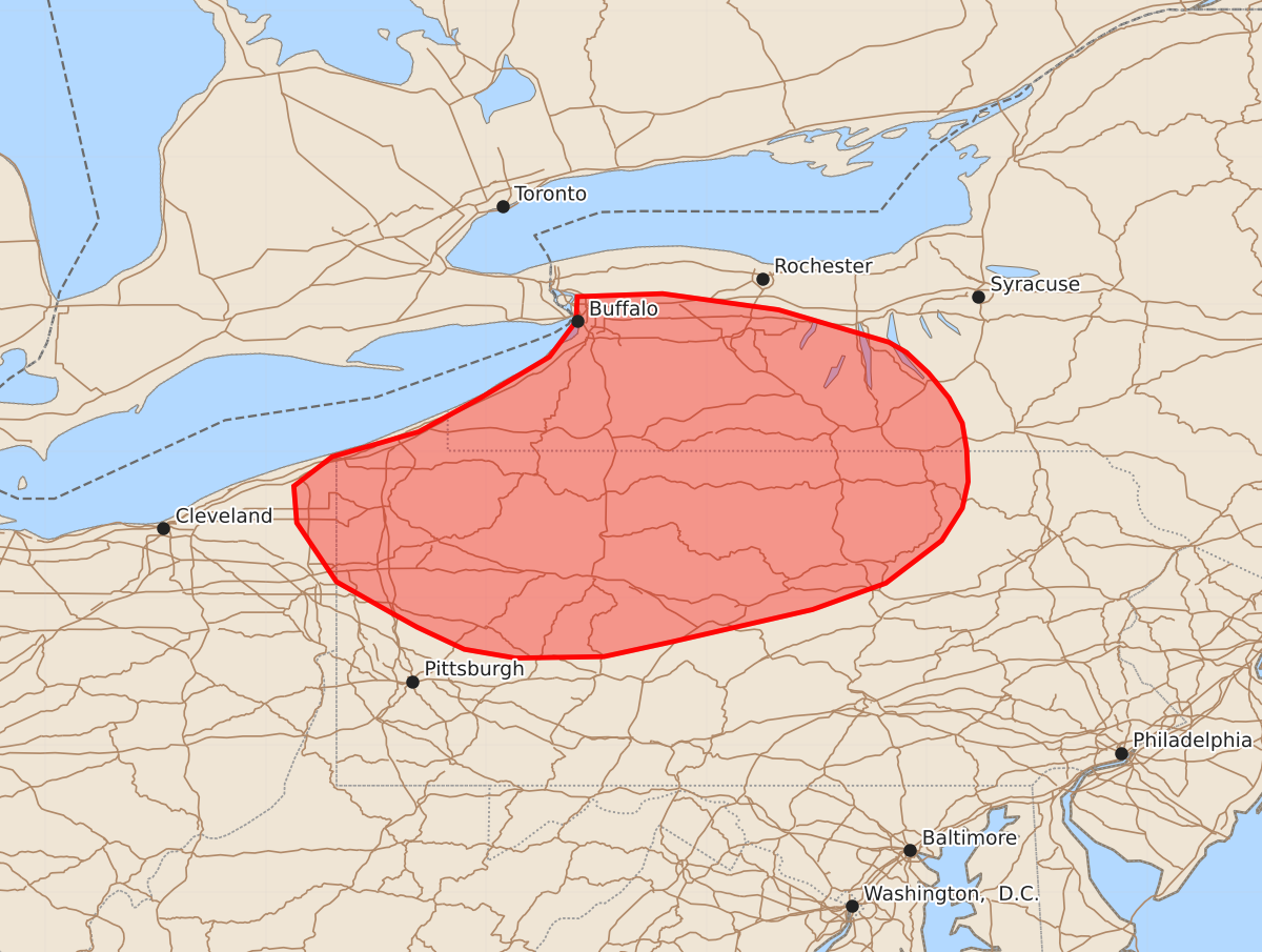 Risk area map for Mesoscale Discussion 1466