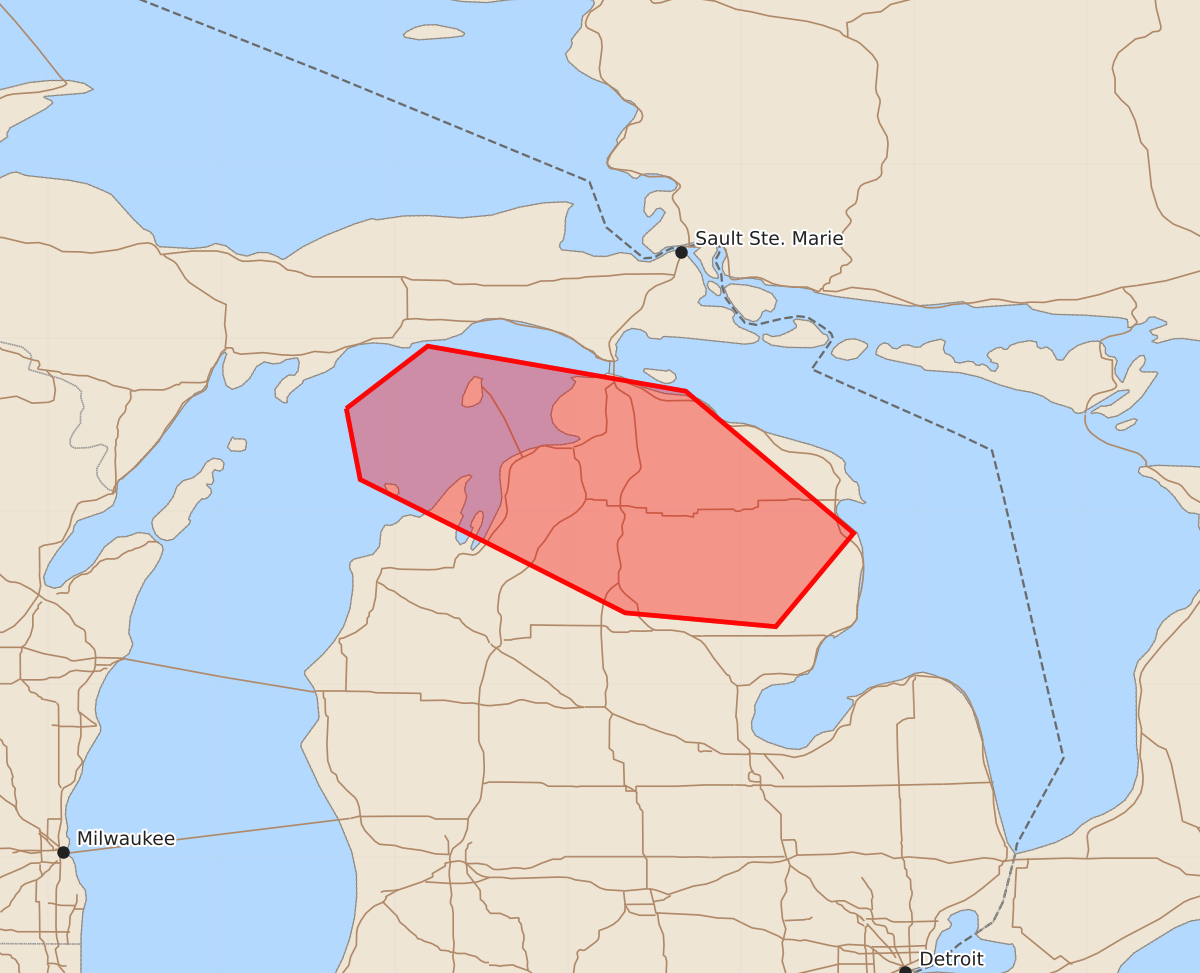 Risk area map for Mesoscale Discussion 1378