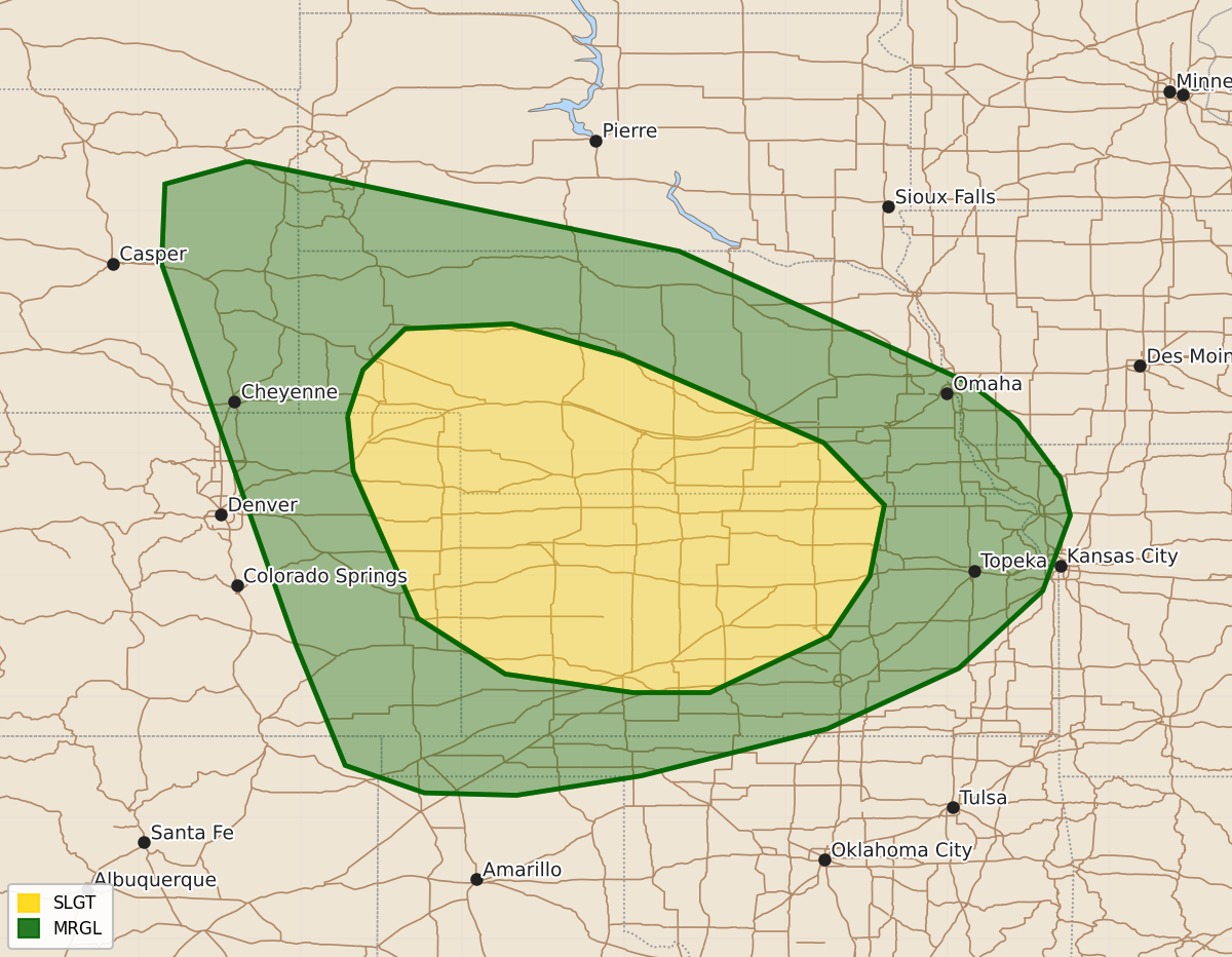 Risk area map for Day 3 Convective Outlook