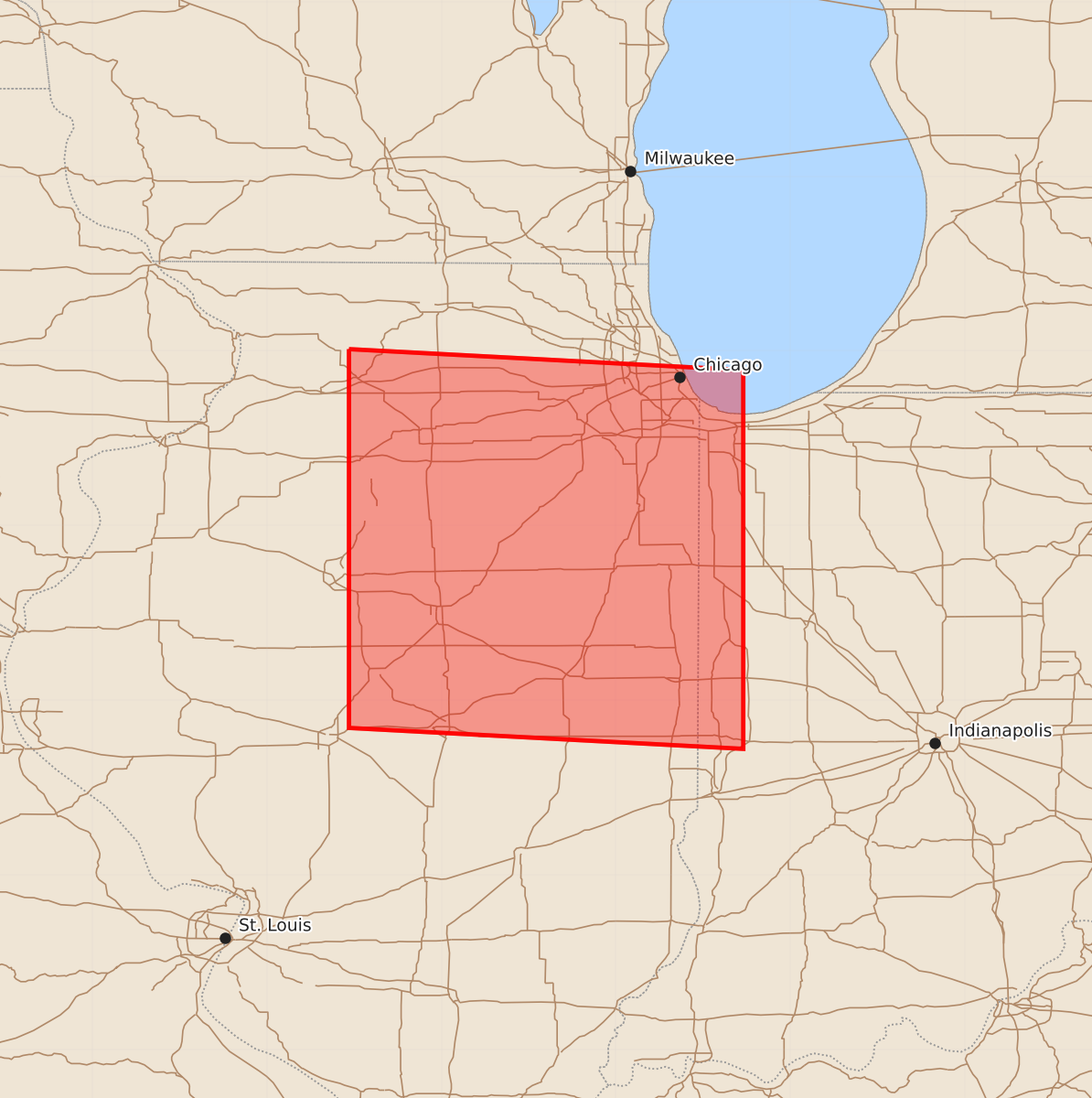 Risk area map for Watch 455 Outline