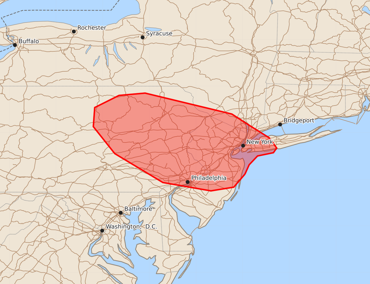 Risk area map for Mesoscale Discussion 1928