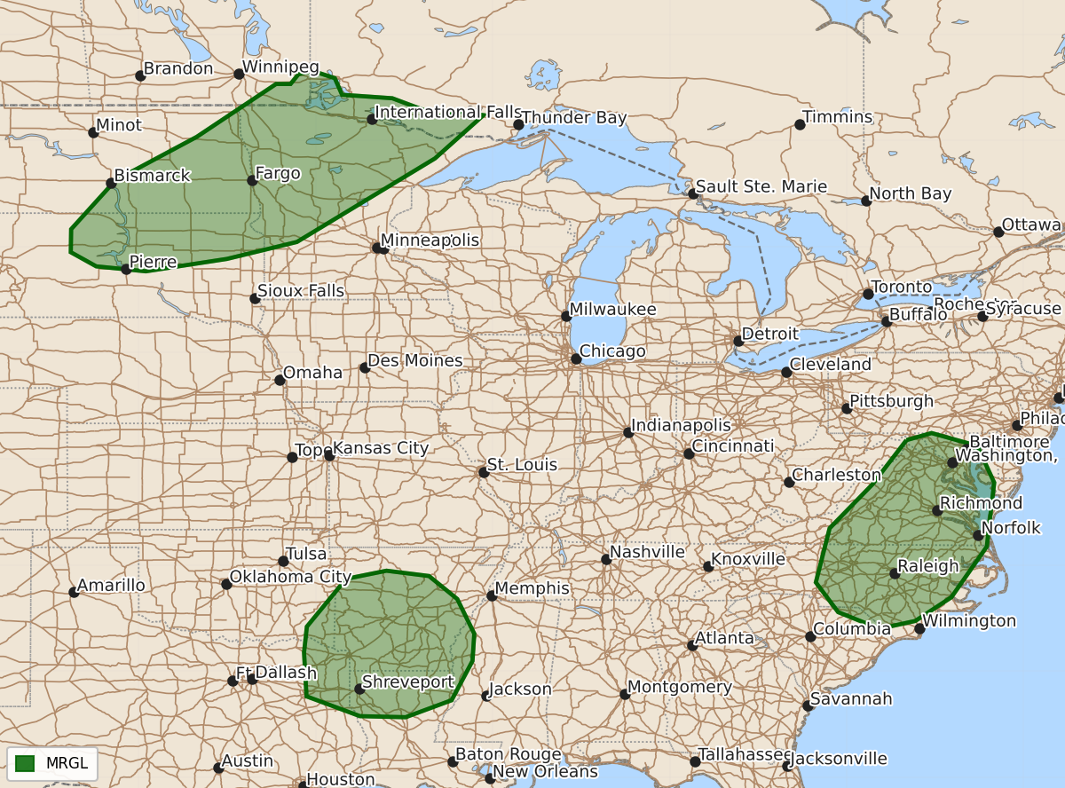 Risk area map for Day 2 Convective Outlook