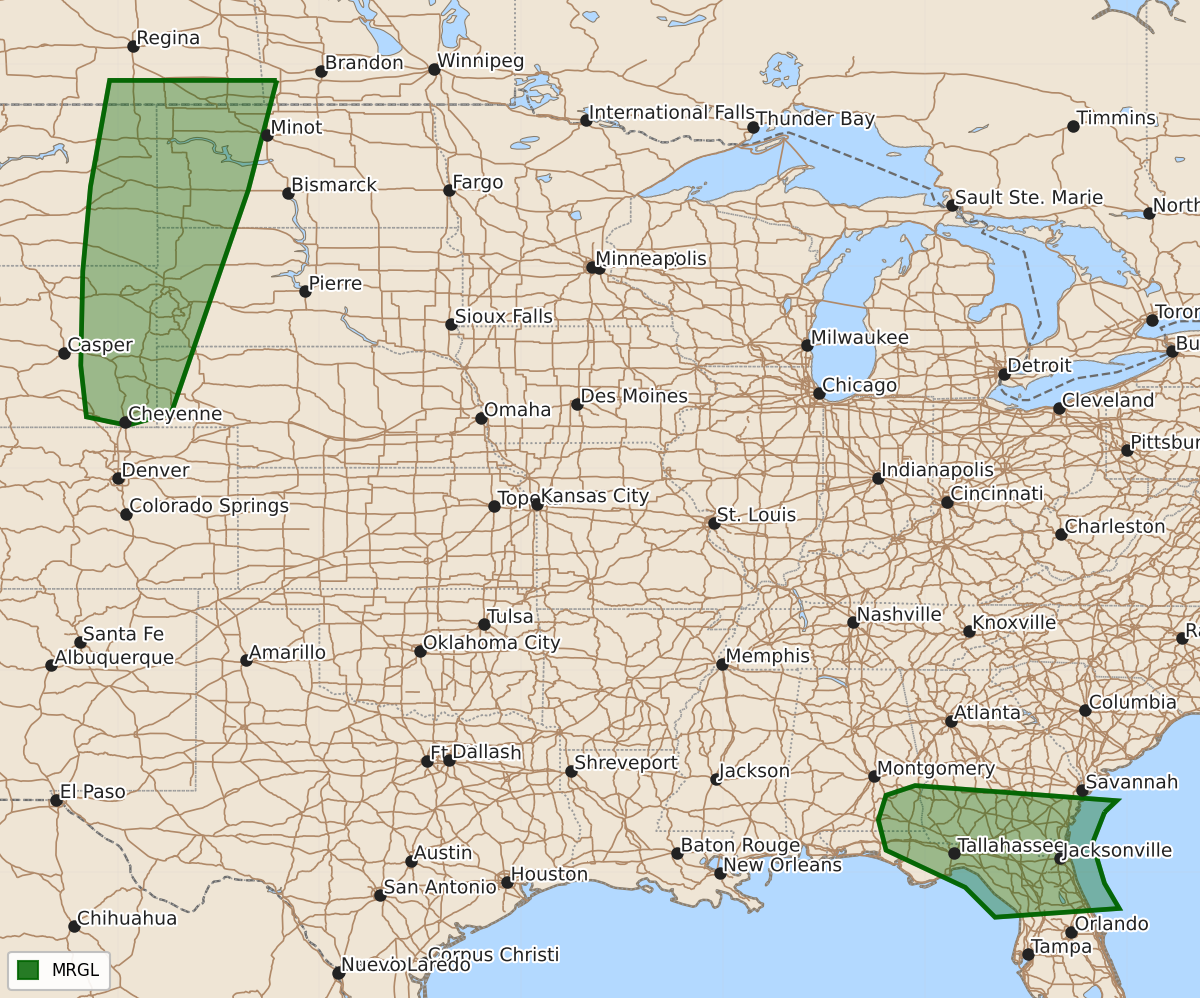 Risk area map for Day 3 Areal Outline