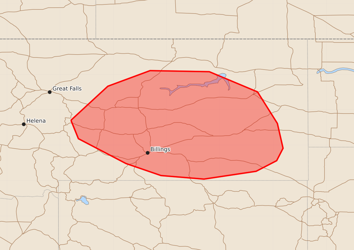 Risk area map for Mesoscale Discussion 2014