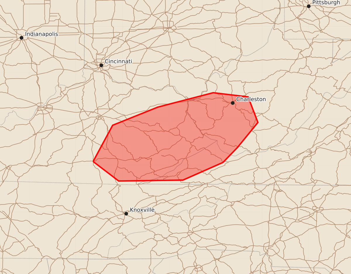 Risk area map for Mesoscale Discussion 1330