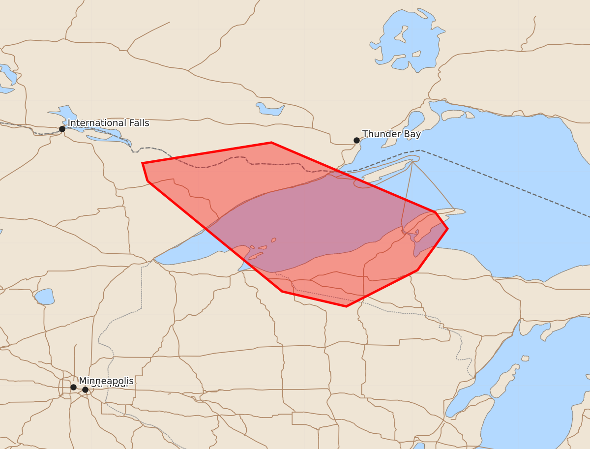 Risk area map for Mesoscale Discussion 1757