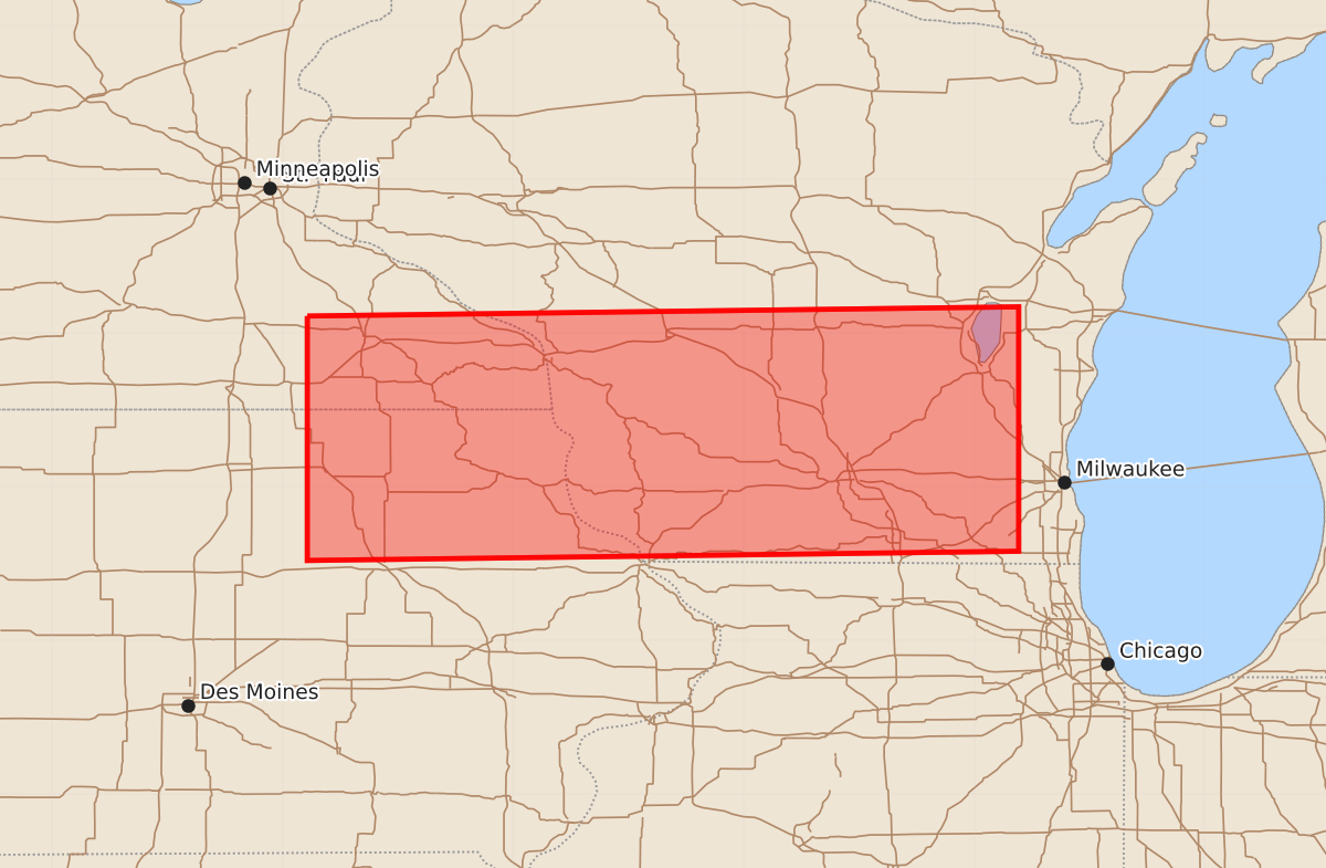 Risk area map for Watch 595 Outline