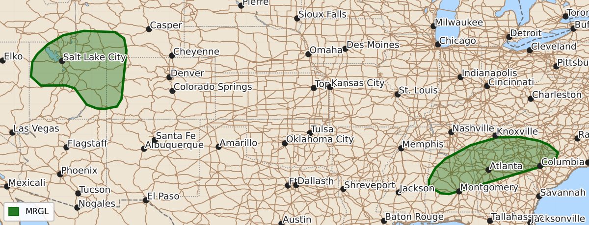 Risk area map for Day 1 Areal Outline