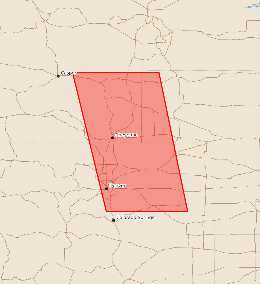 Risk area map for Watch 389 Outline