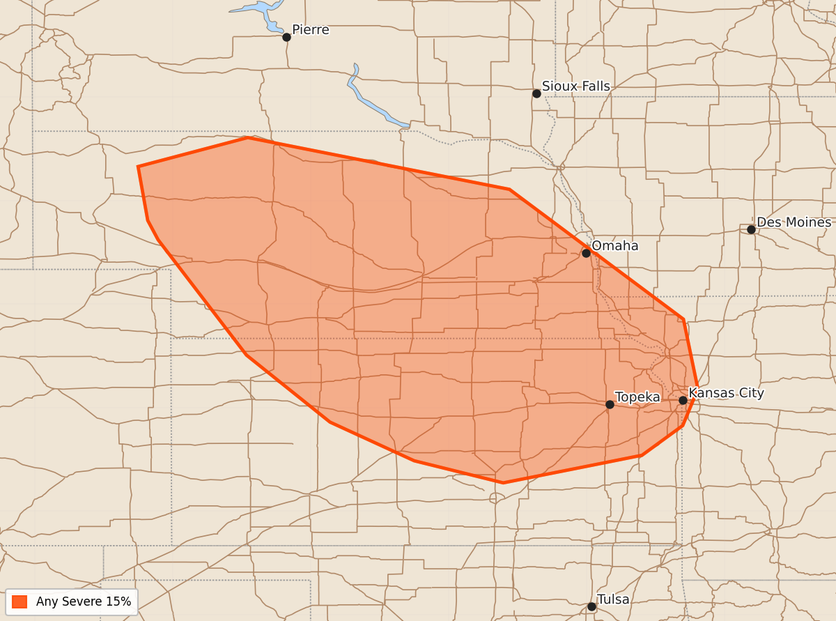 Risk area map for Day 4-8 Convective Outlook