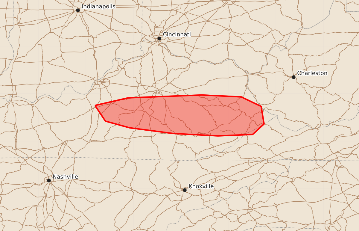 Risk area map for Mesoscale Discussion 2006