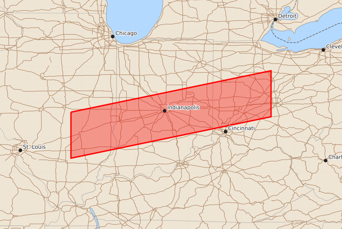 Risk area map for Watch 319 Outline
