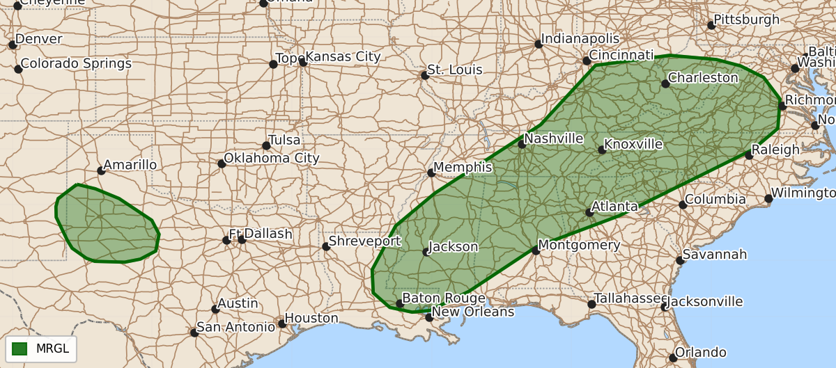 Risk area map for Day 1 Areal Outline