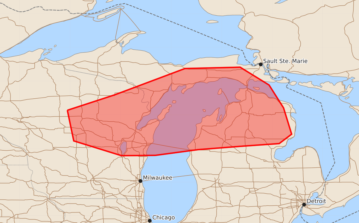 Risk area map for Mesoscale Discussion 1771