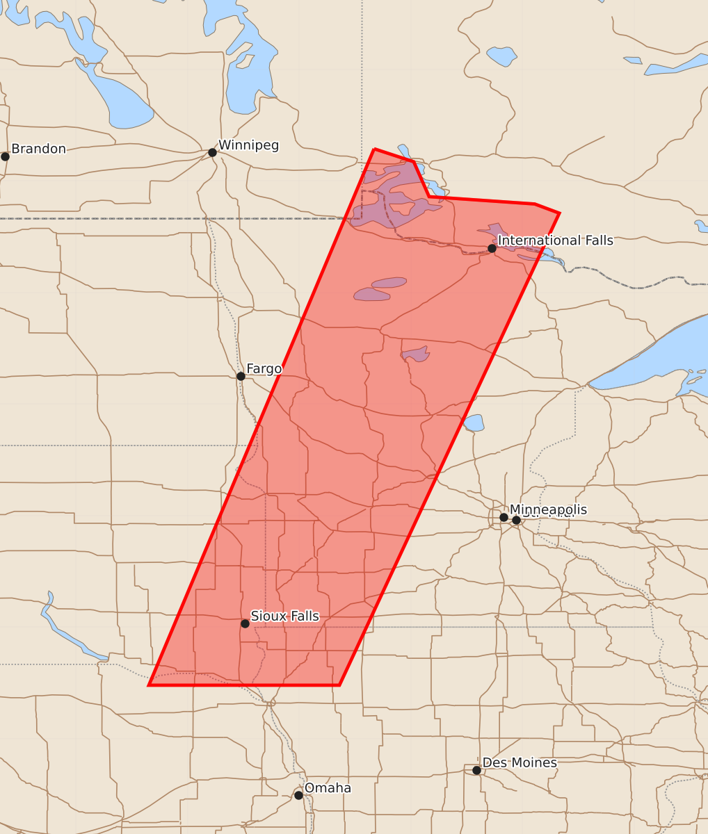 Risk area map for Watch 417 Outline