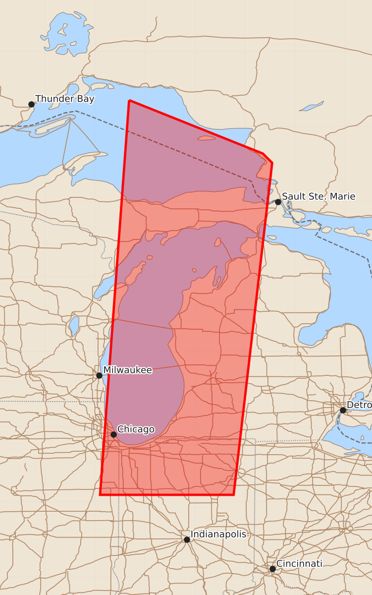 Risk area map for Watch 520 Outline