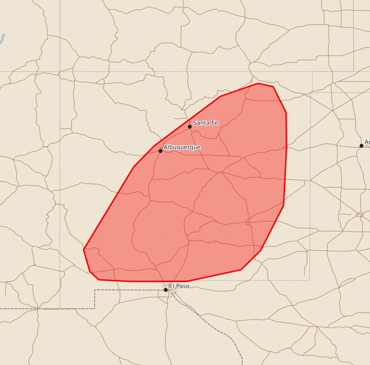 Risk area map for Mesoscale Discussion 1817