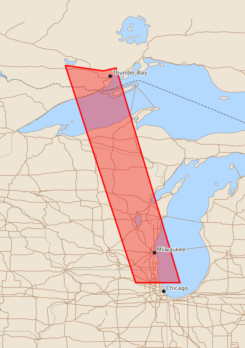 Risk area map for Watch 546 Outline