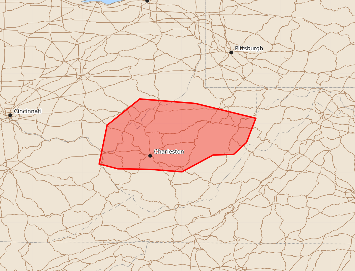 Risk area map for Mesoscale Discussion 1701