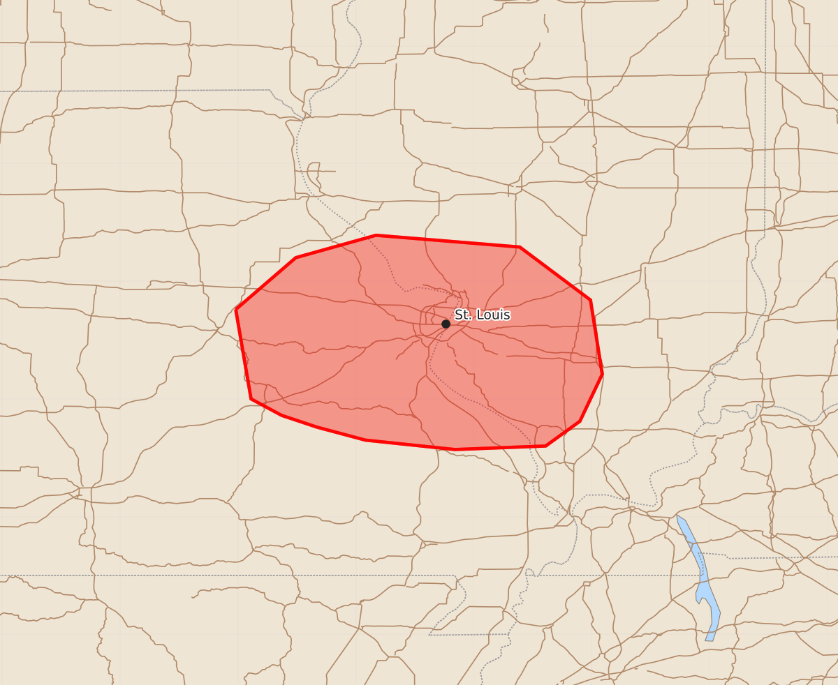 Risk area map for Mesoscale Discussion 2007