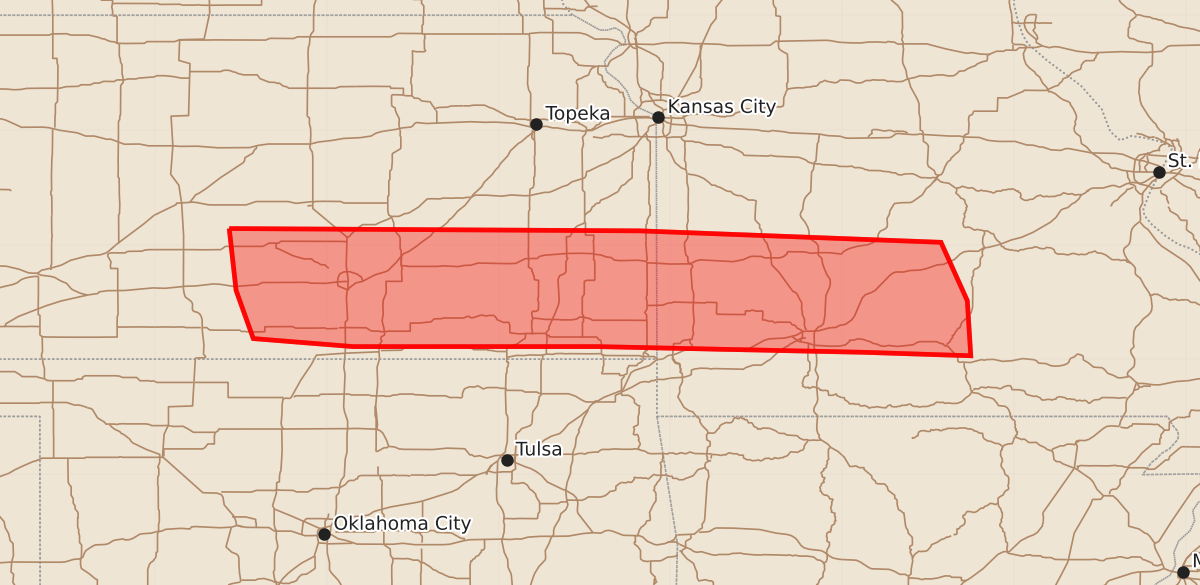 Risk area map for Mesoscale Discussion 1583