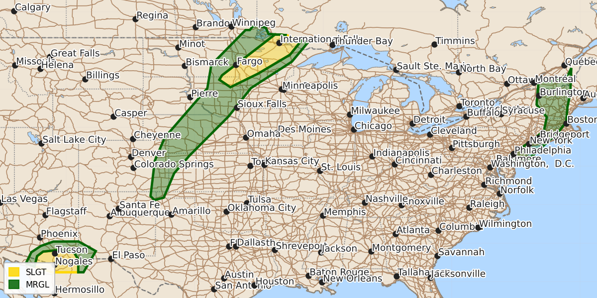 Risk area map for Day 1 Areal Outline