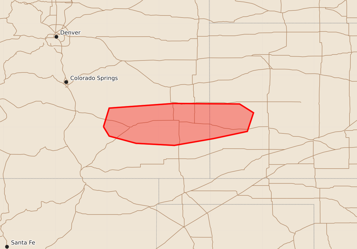 Risk area map for Mesoscale Discussion 2322