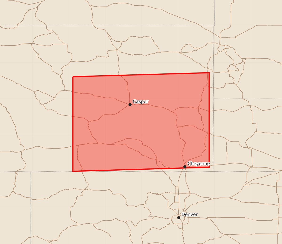 Risk area map for Watch 391 Outline