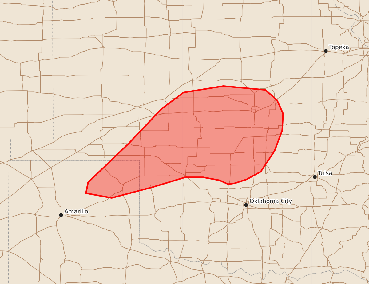Risk area map for Mesoscale Discussion 2286