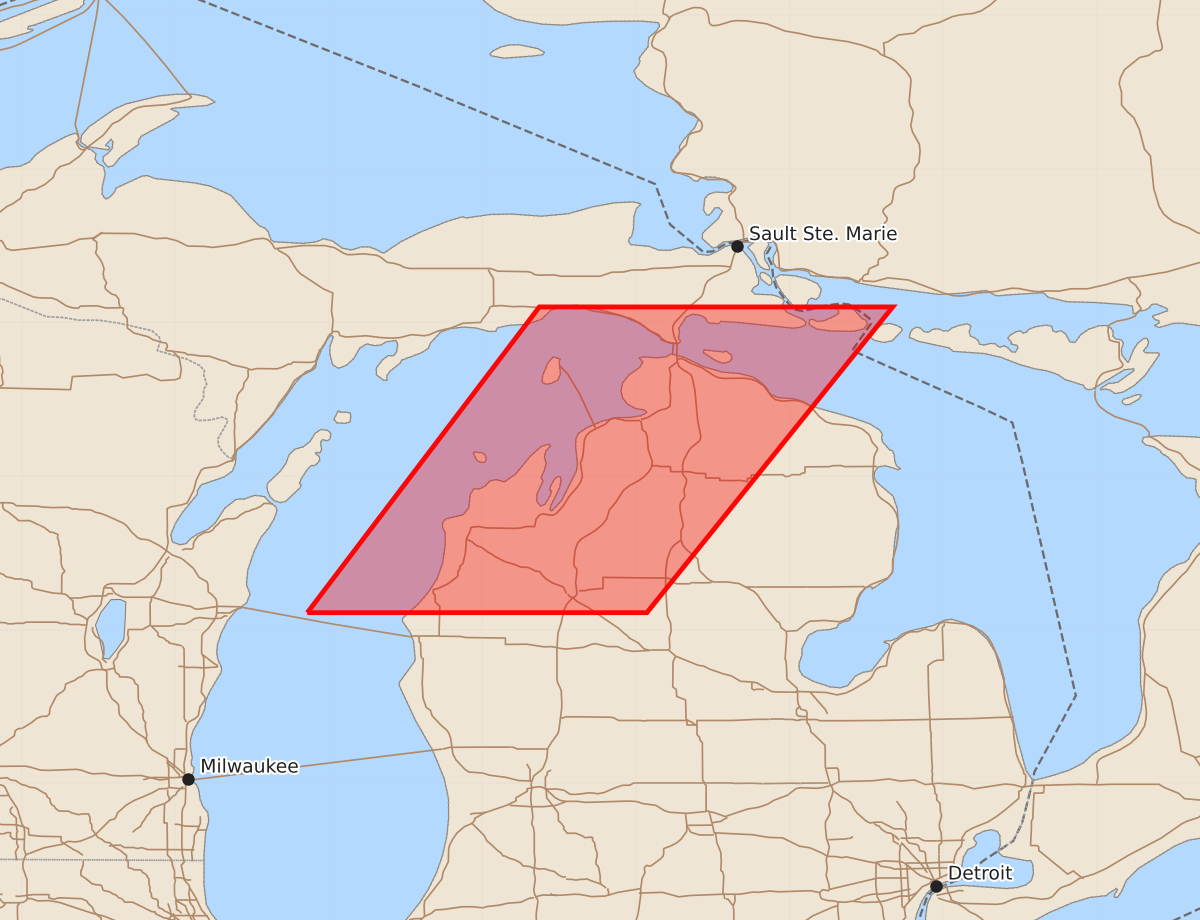 Risk area map for Watch 505 Outline
