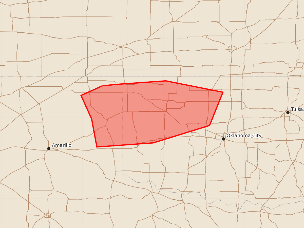 Risk area map for Mesoscale Discussion 1339