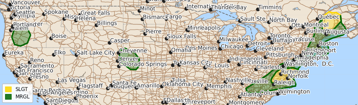 Risk area map for Day 1 Areal Outline