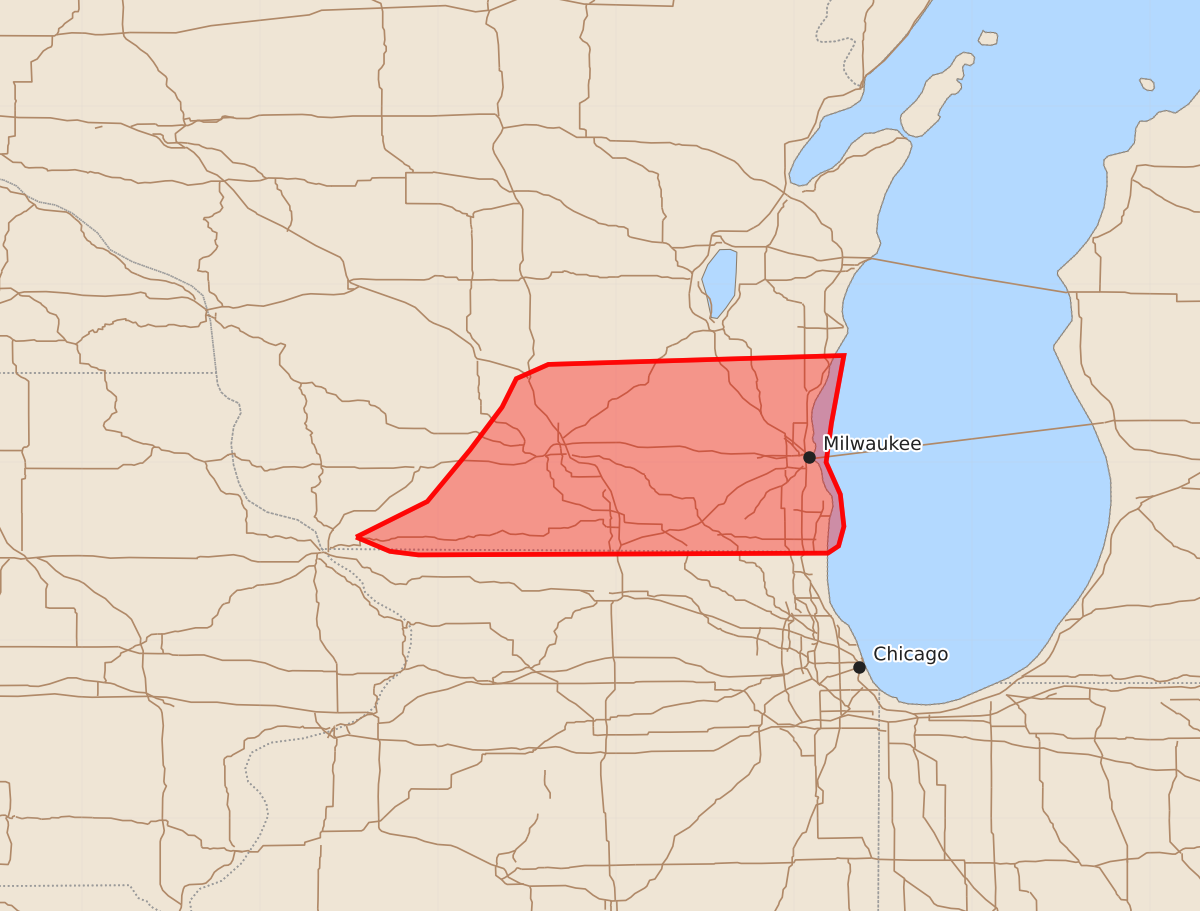 Risk area map for Mesoscale Discussion 1449