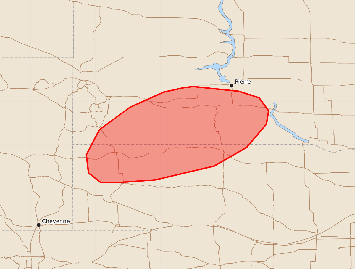 Risk area map for Mesoscale Discussion 1661