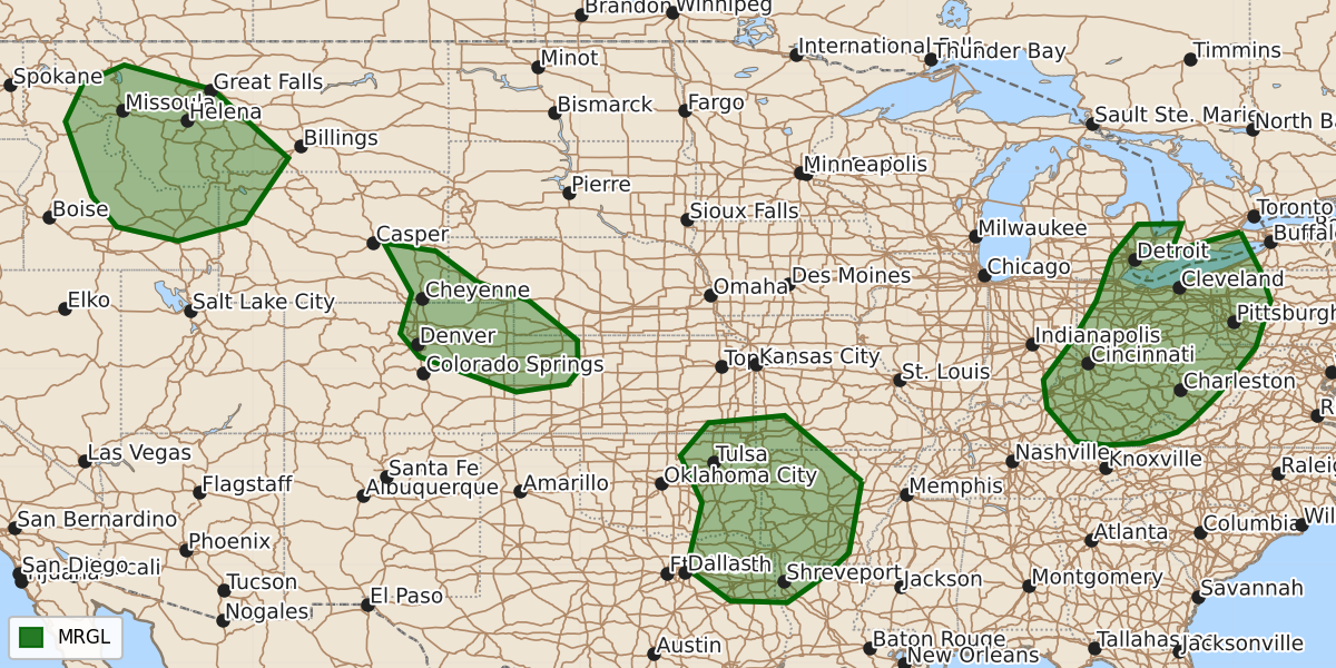 Risk area map for Day 2 Areal Outline