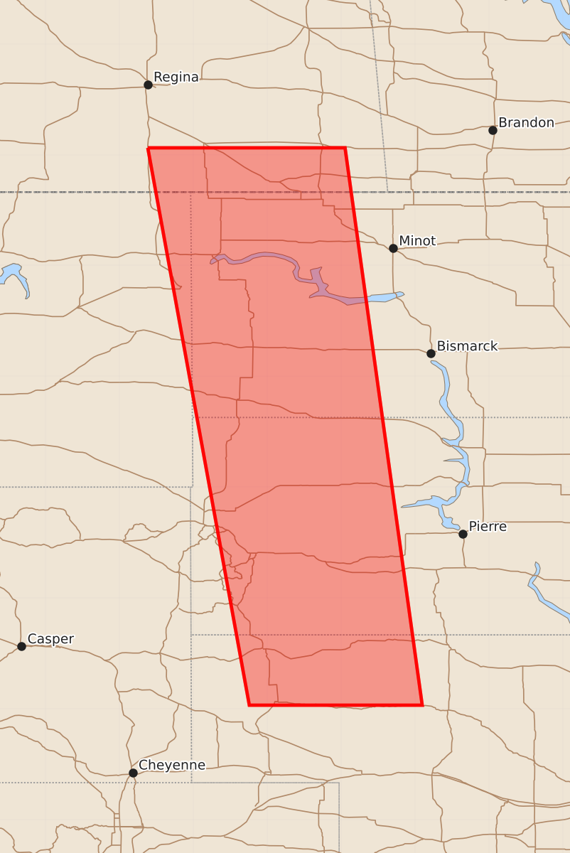 Risk area map for Watch 406 Outline
