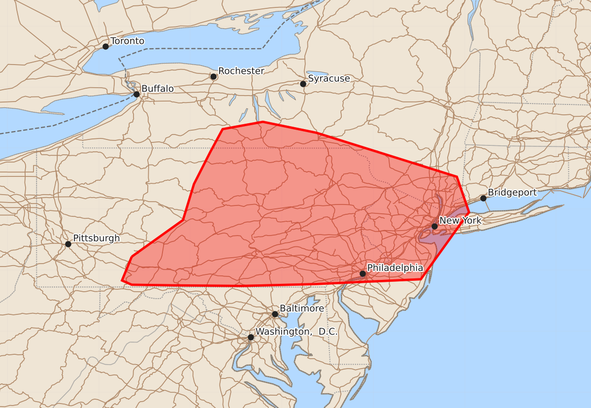 Risk area map for Mesoscale Discussion 1897