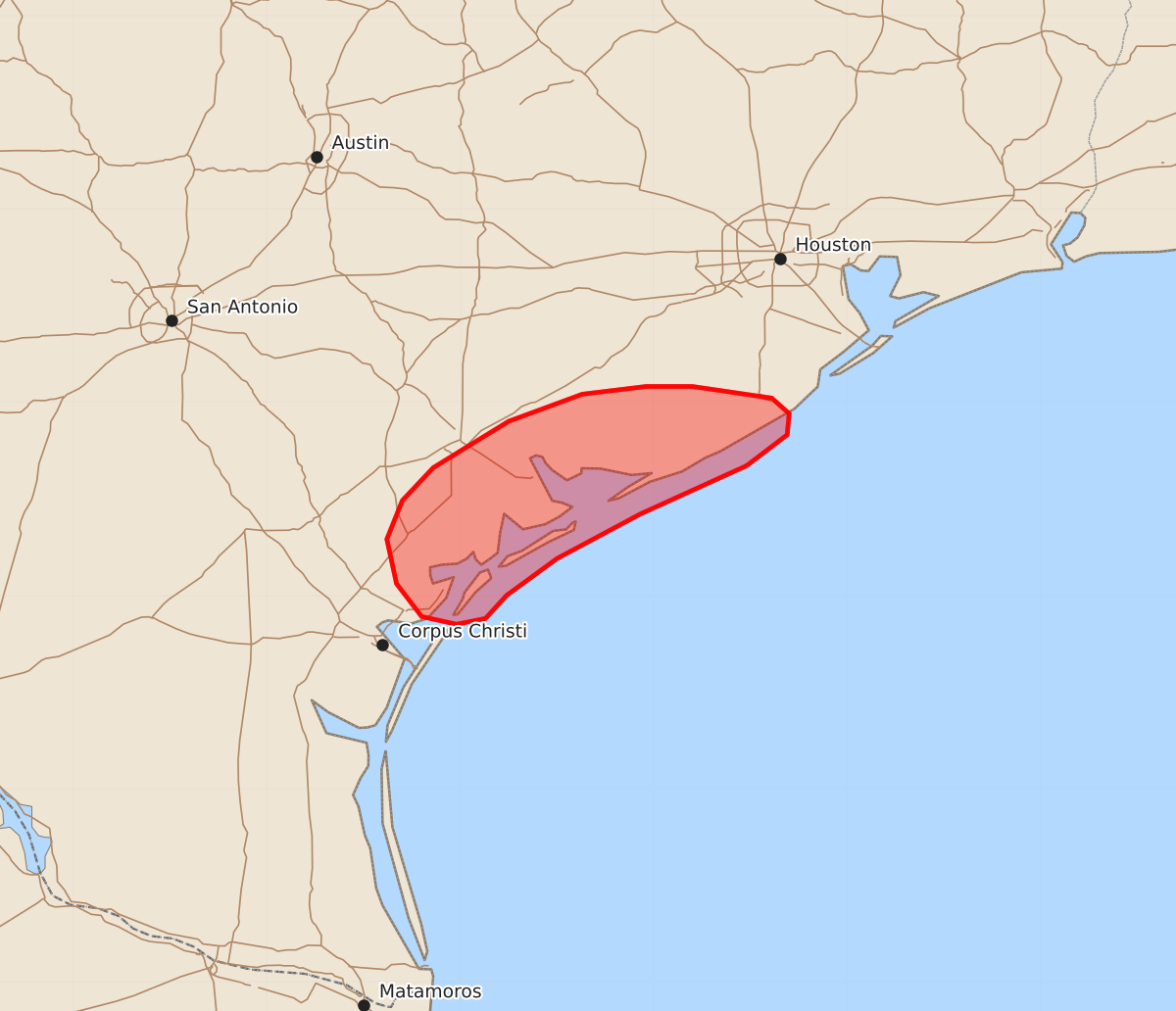 Risk area map for Mesoscale Discussion 1714
