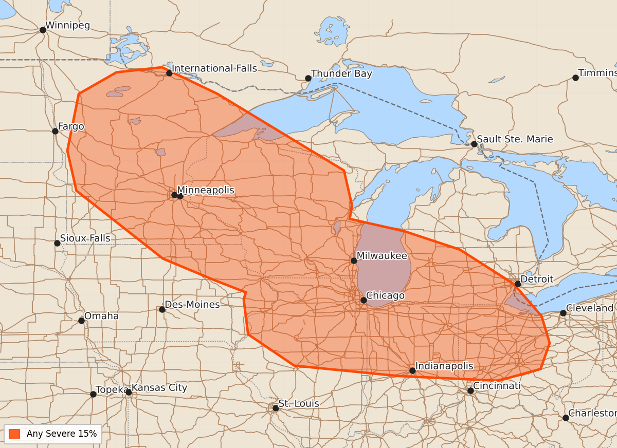 Risk area map for Day 4-8 Areal Outline