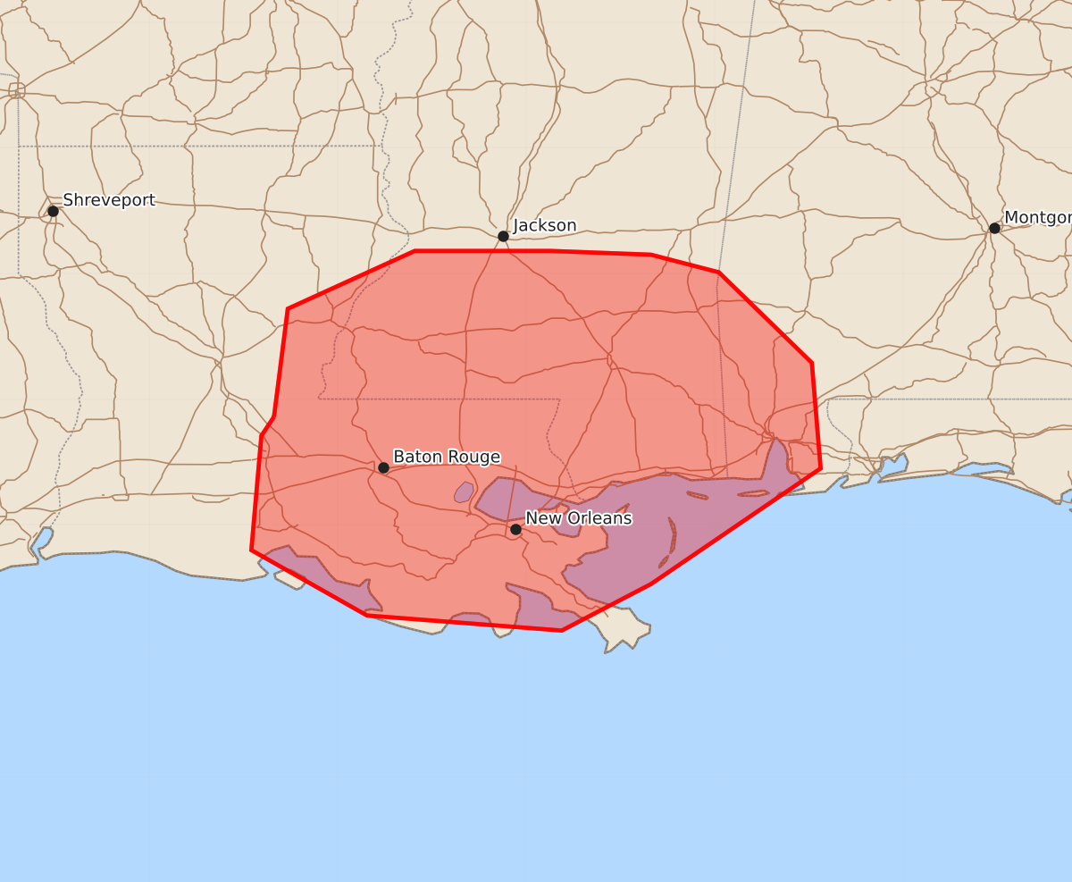 Risk area map for Mesoscale Discussion 2111