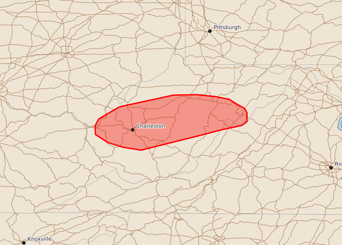 Risk area map for Mesoscale Discussion 1692