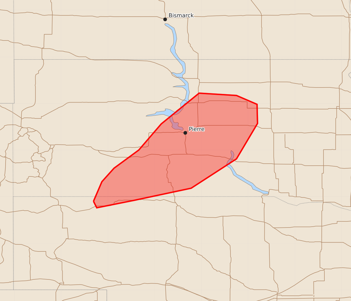 Risk area map for Mesoscale Discussion 1374