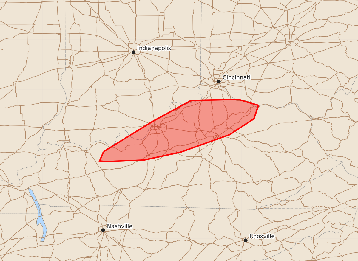 Risk area map for Mesoscale Discussion 1241