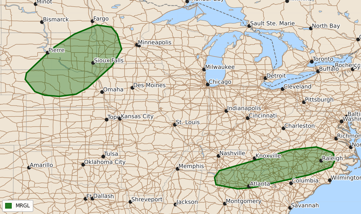 Risk area map for Day 3 Areal Outline