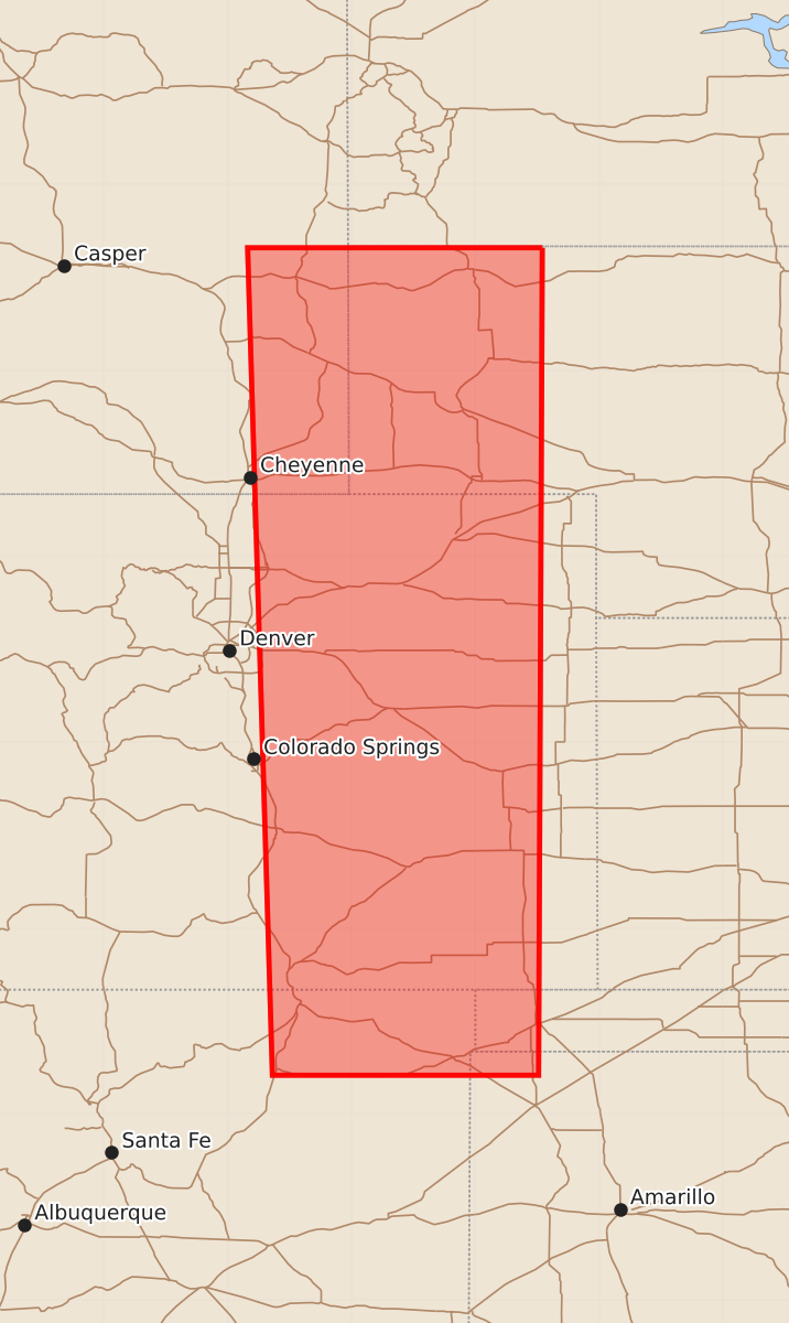 Risk area map for Watch 587 Outline