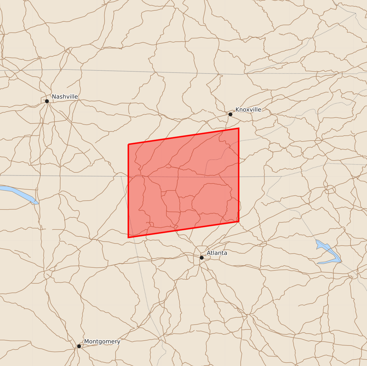 Risk area map for Watch 378 Outline