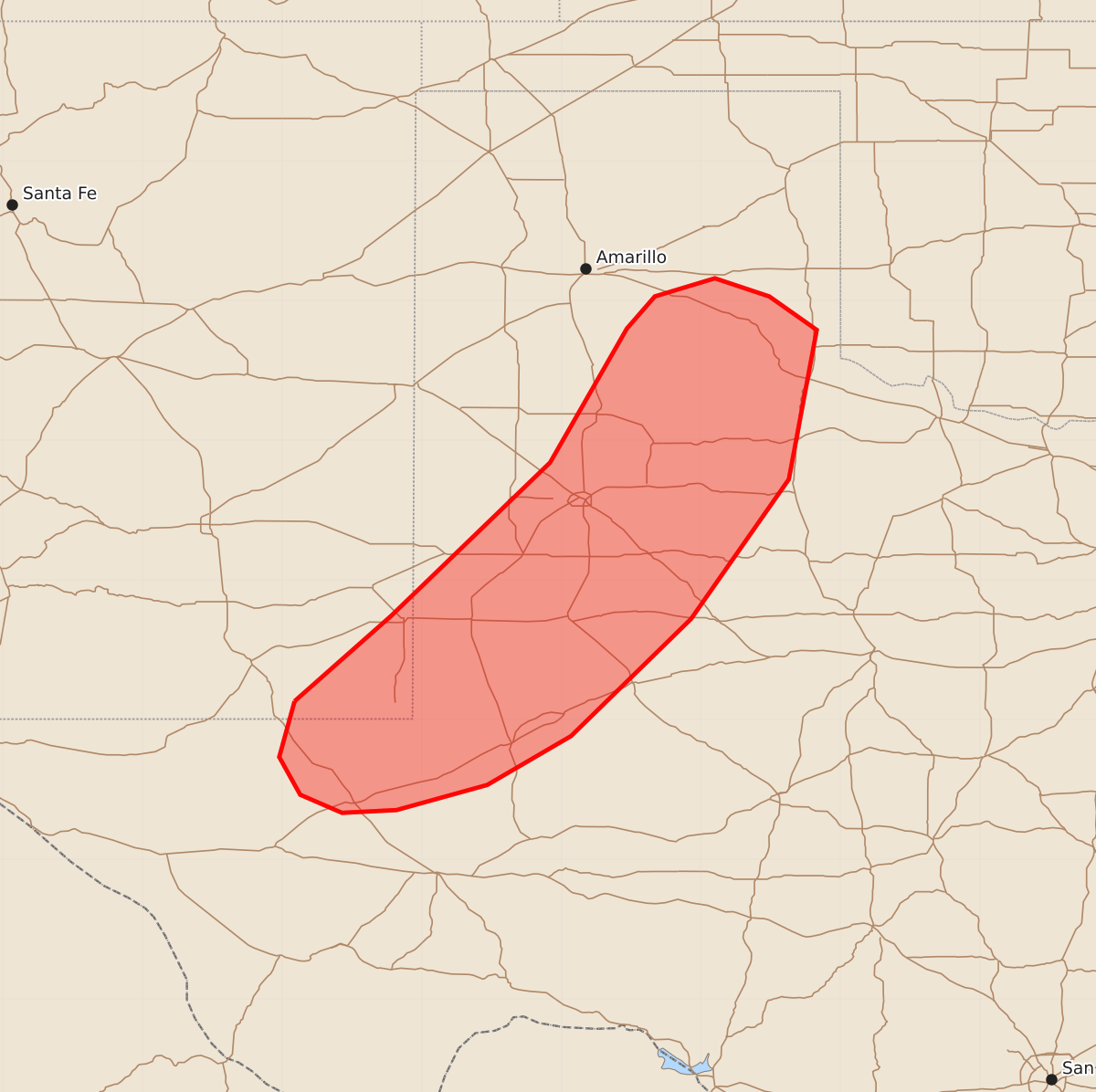 Risk area map for Mesoscale Discussion 2311