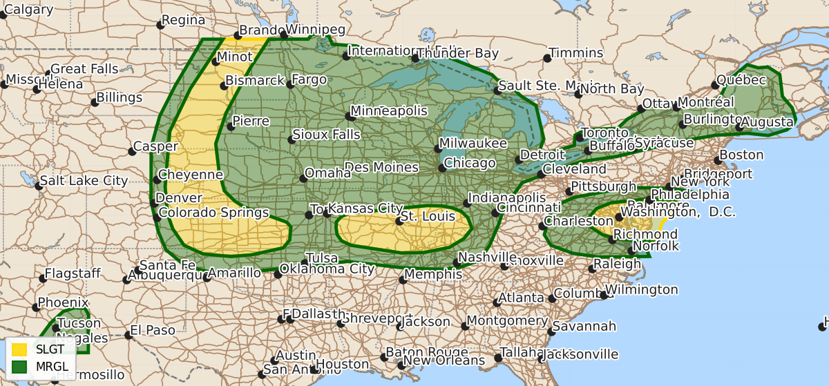 Risk area map for Day 1 Areal Outline